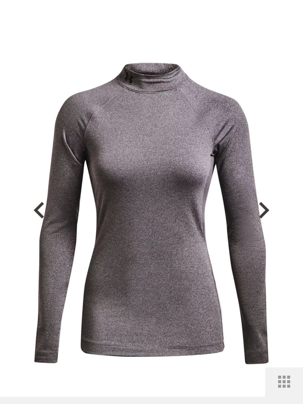 Under Armour Heat Tech Long-Sleeve Mock Neck Top — Gray